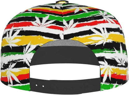 Jamaican Flag Adjustable Flat Bill Baseball Hat