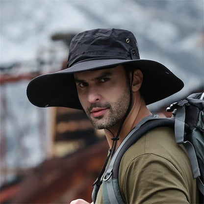 Breathable Mesh Wide Brim Bucket Hat