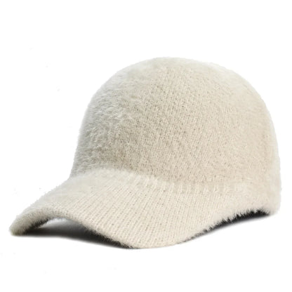 Fluffy Knitted Warm Winter Baseball Cap