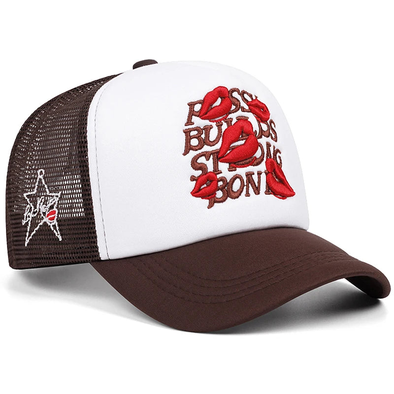 Unisex Lipprint Embroidered Baseball Cap