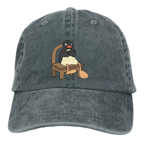 Angry Pingu Pure Color Penguin Dad Hat