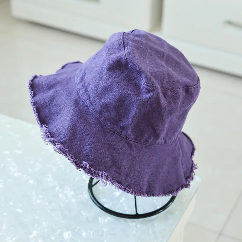 Korean Cotton Tassel Casual Beach Bucket Hat