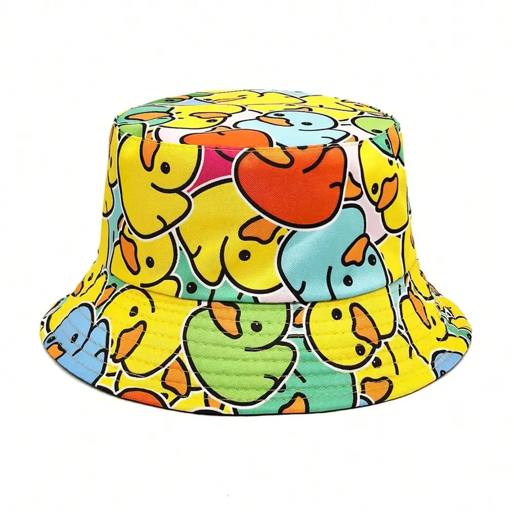 Unisex Yellow Duck Embroidered Bucket Hat