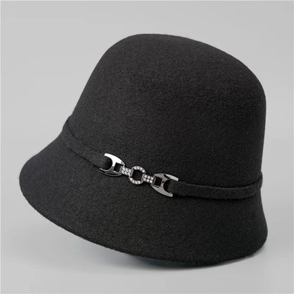 Women's Premium Wool Buckle Winter Bucket Hat