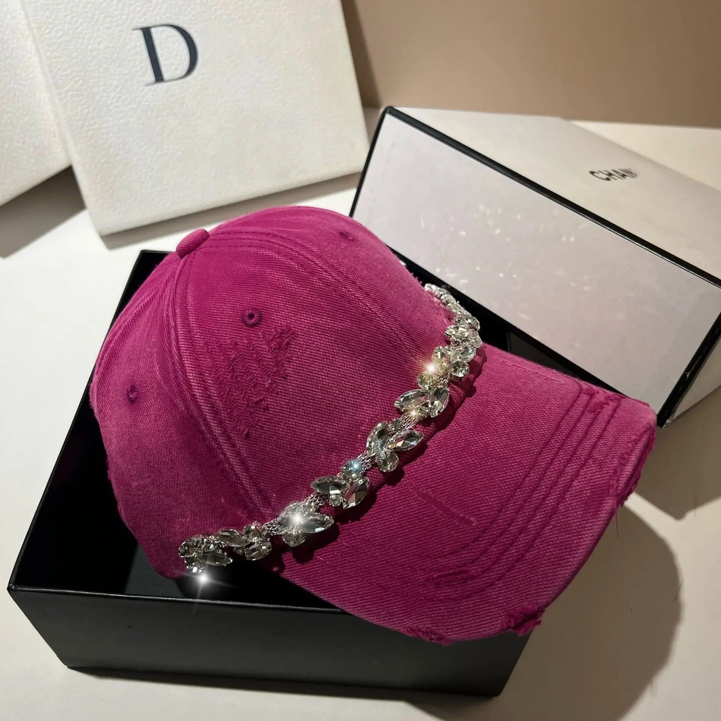 Rhinestone Korean Fashion Women’s Baseball Cap
