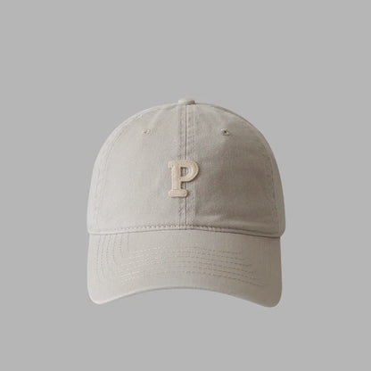 Unisex Letter P Embroidered Baseball Cap