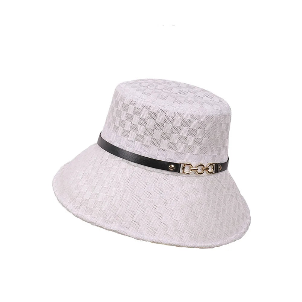 Women Plaid Travel Bucket Hat