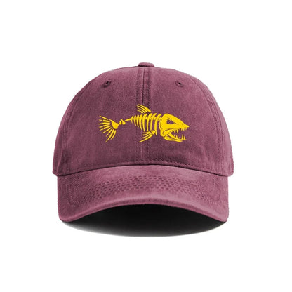 Fishbone Distressed Dad Baseball Cap