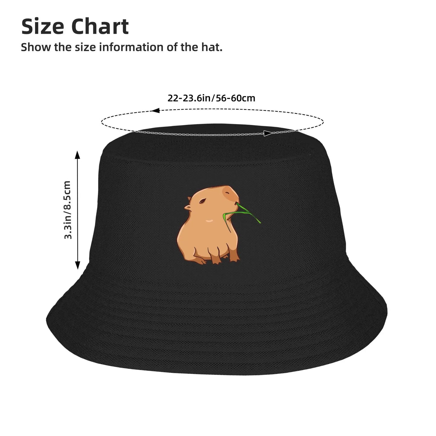 Capybara Eat Your Greens Graphic Bucket Hat