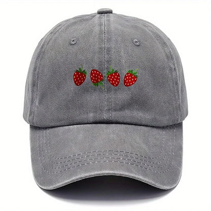 Strawberry Printed Adjustable Duckbill Baseball Hat