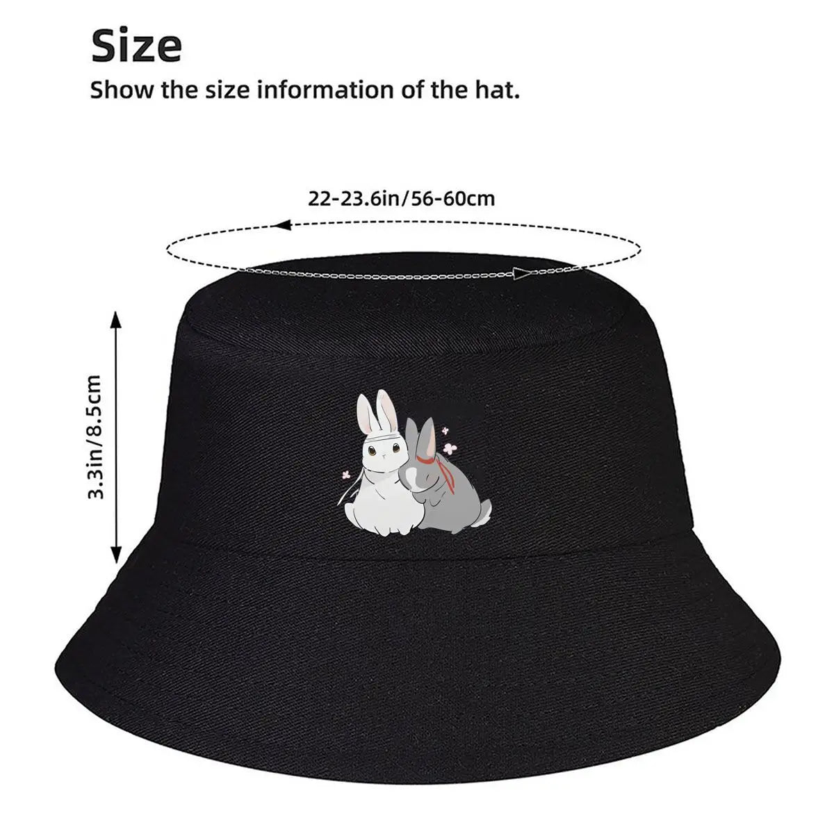 Wangxian Cute Couple Bunnies Fan Art Bucket Hat