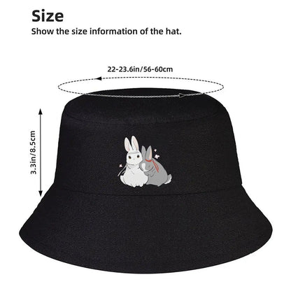 Wangxian Cute Couple Bunnies Fan Art Bucket Hat