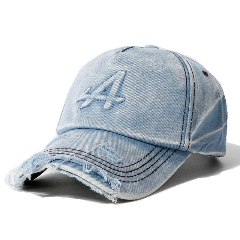 Letter-A Embroidered Washed Cotton Baseball Cap
