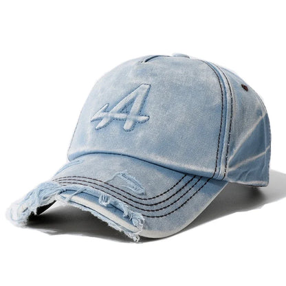 Letter-A Embroidered Washed Cotton Baseball Cap