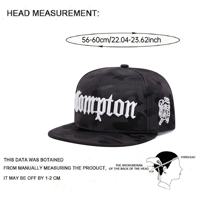 New Camouflage Compton Embroidery Snapback Cap