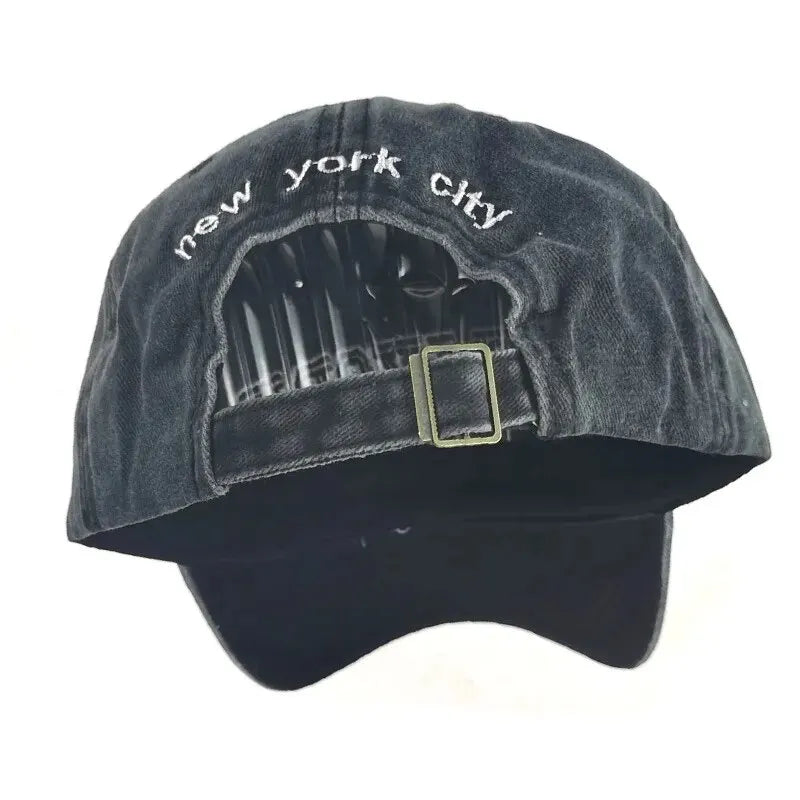 Unisex Vintage “New York” Embroidered Washed Baseball Cap