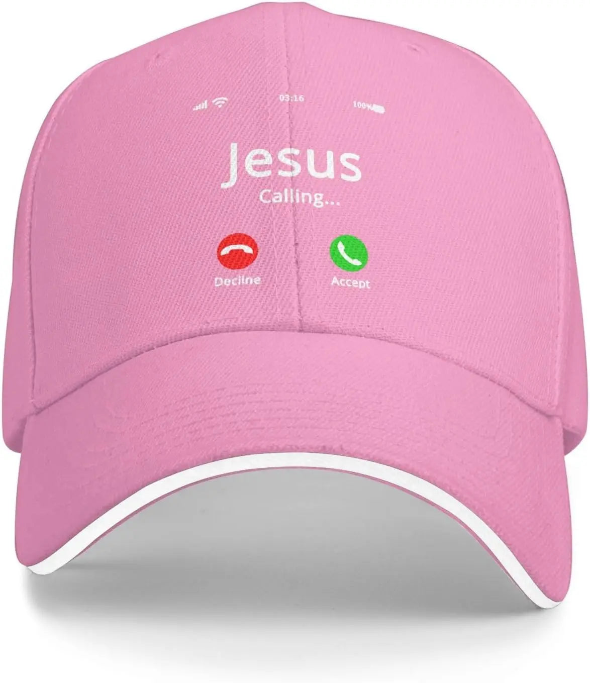 Jesus Is Calling Graphic Pink Baseball Cap
