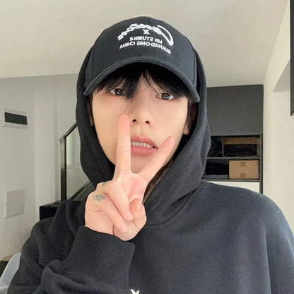 Solid Color Letter Embroidery Cotton Baseball Cap