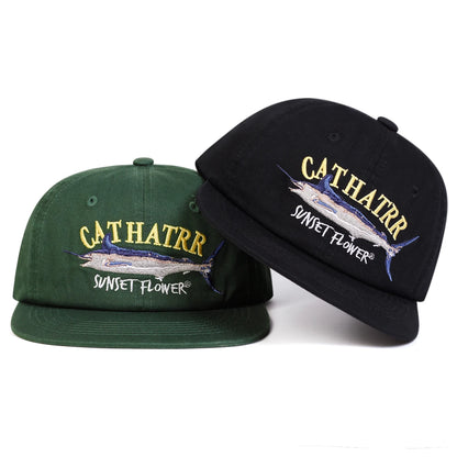 Sunset Flower Embroidered Hip Hop Cap