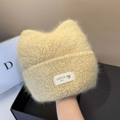 Wool Knit Winter Cat Ear Beanie