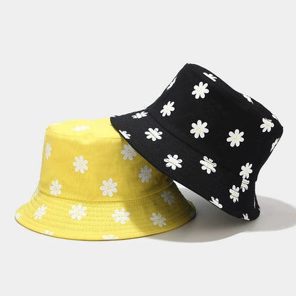 Korean Flower Printed Double Sided Bucket Hat