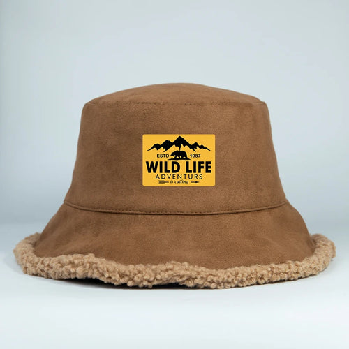 Winter Reversible Faux Suede Bucket Hat
