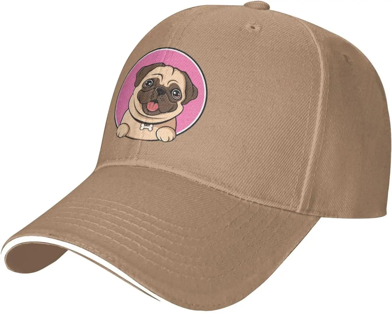 Cute Pug Dog Head Graphic Baseball Cap