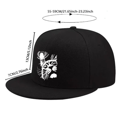 Abstract Cat Face Print Street Snapback Cap