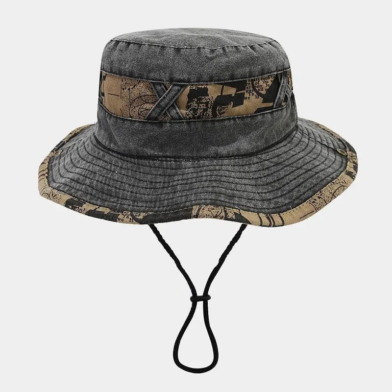 Cotton Letter Embroidery Bucket Hat