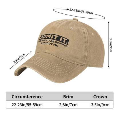 Washed Admit It Life BoringBaseball Cap