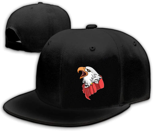 Eagle Skull Graphic Flat Bill Snapback Cap