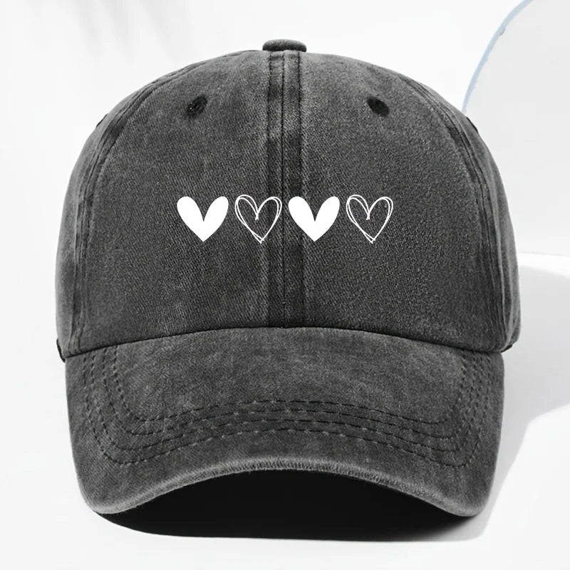 Retro Heart Pattern Trucker Baseball Cap