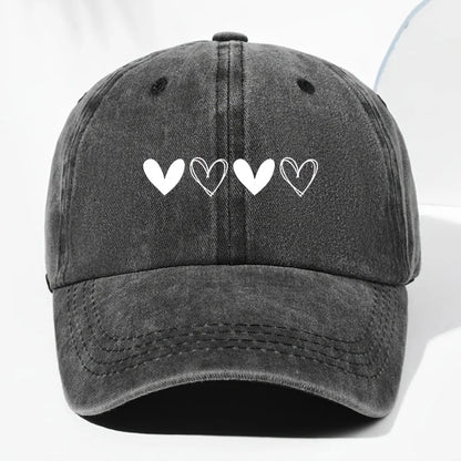 Retro Heart Pattern Trucker Baseball Cap