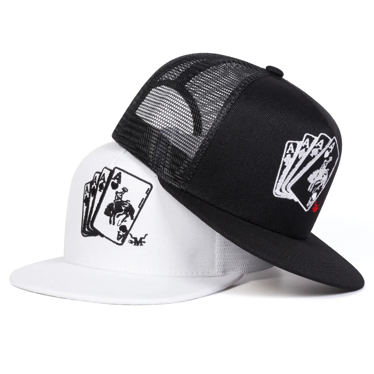 Poker Ace Embroidered Snapback Cap