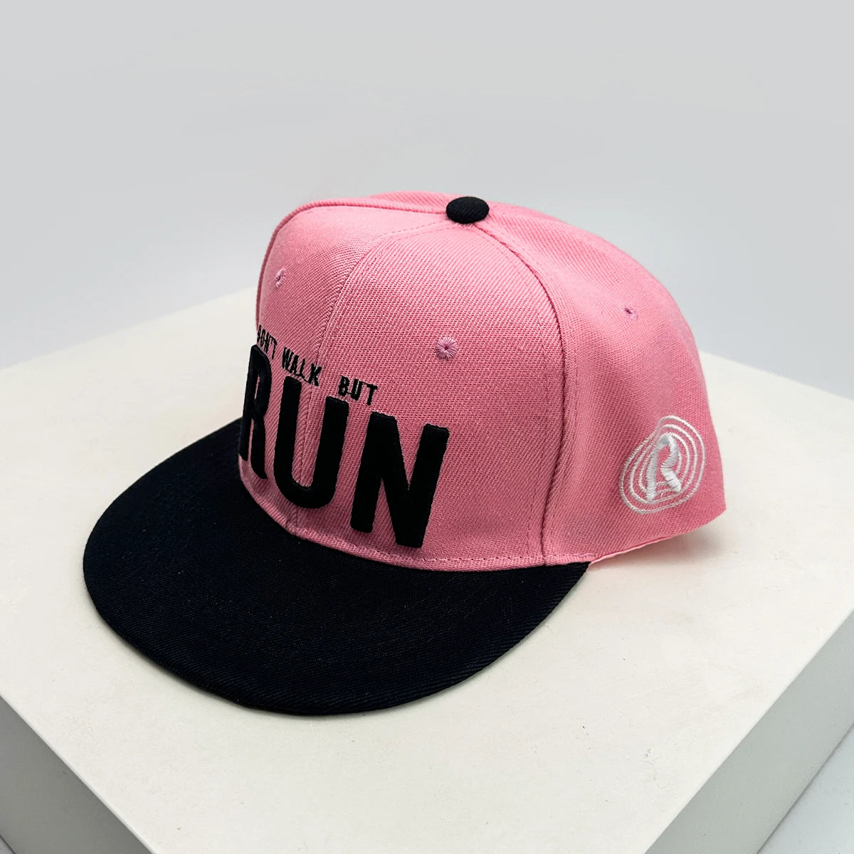 RUN Letter Color Block Snapback Cap