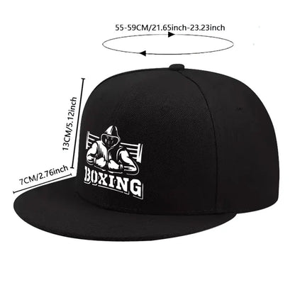 Boxing Streetwear Flat Brim Adjustable Snapback Cap