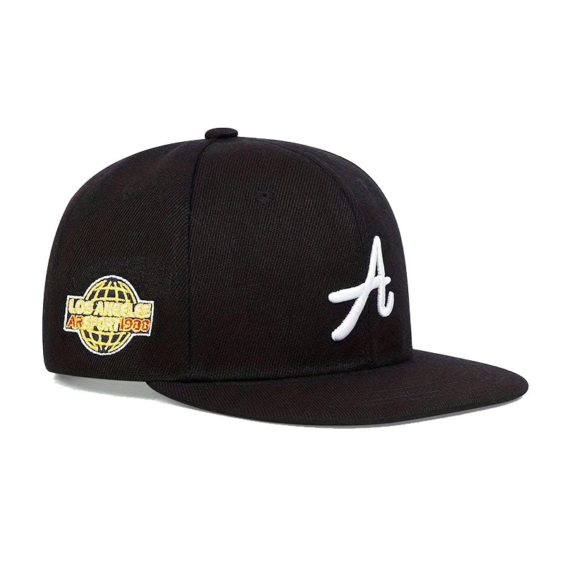 A Letter Embroidery Kids Hip Hop Snapback Cap