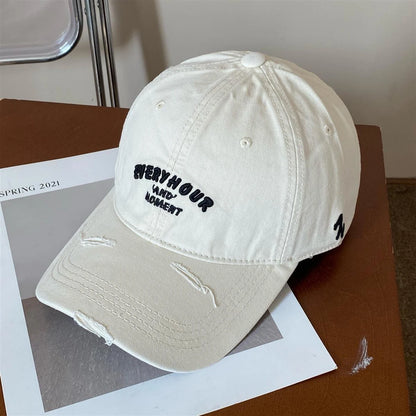 Red Letter Embroidery Sunshade Baseball Cap