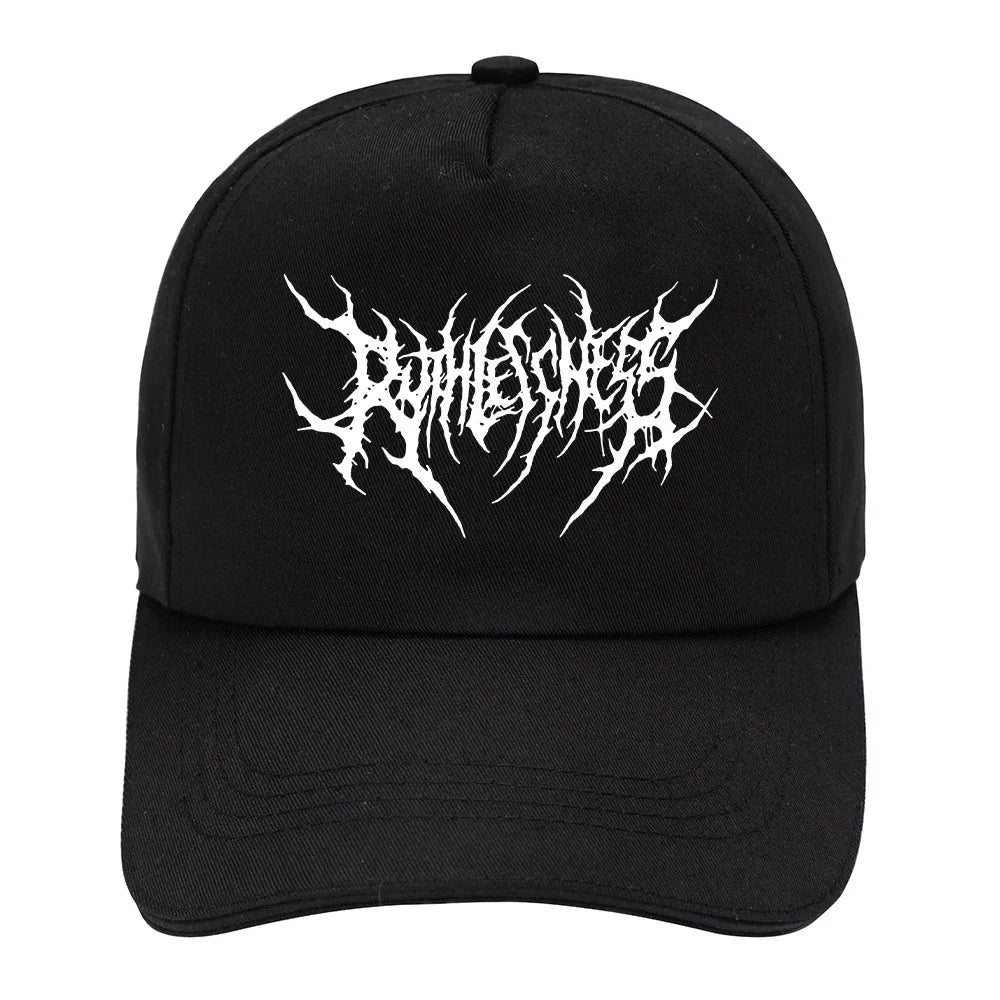 Gothic Punk Embroidered Cotton Unisex Baseball Cap