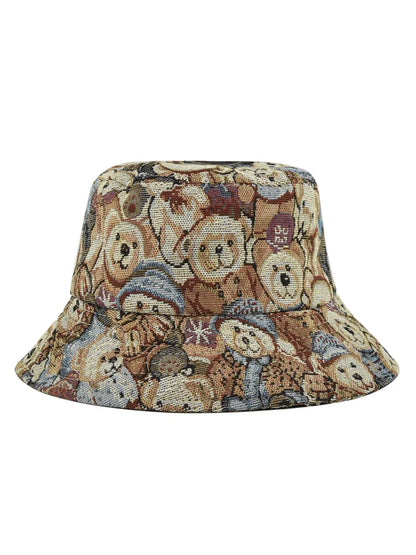 Cute Bear Print Summer Bucket Hat