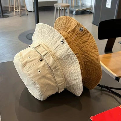 Fashion Mountain Embroidery Sun Protection Bucket Hat