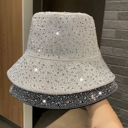 Rhinestone Star Flat Top Bucket Hat