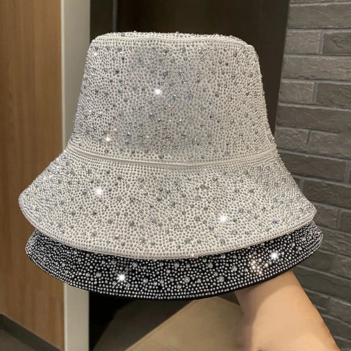 Rhinestone Star Flat Top Bucket Hat
