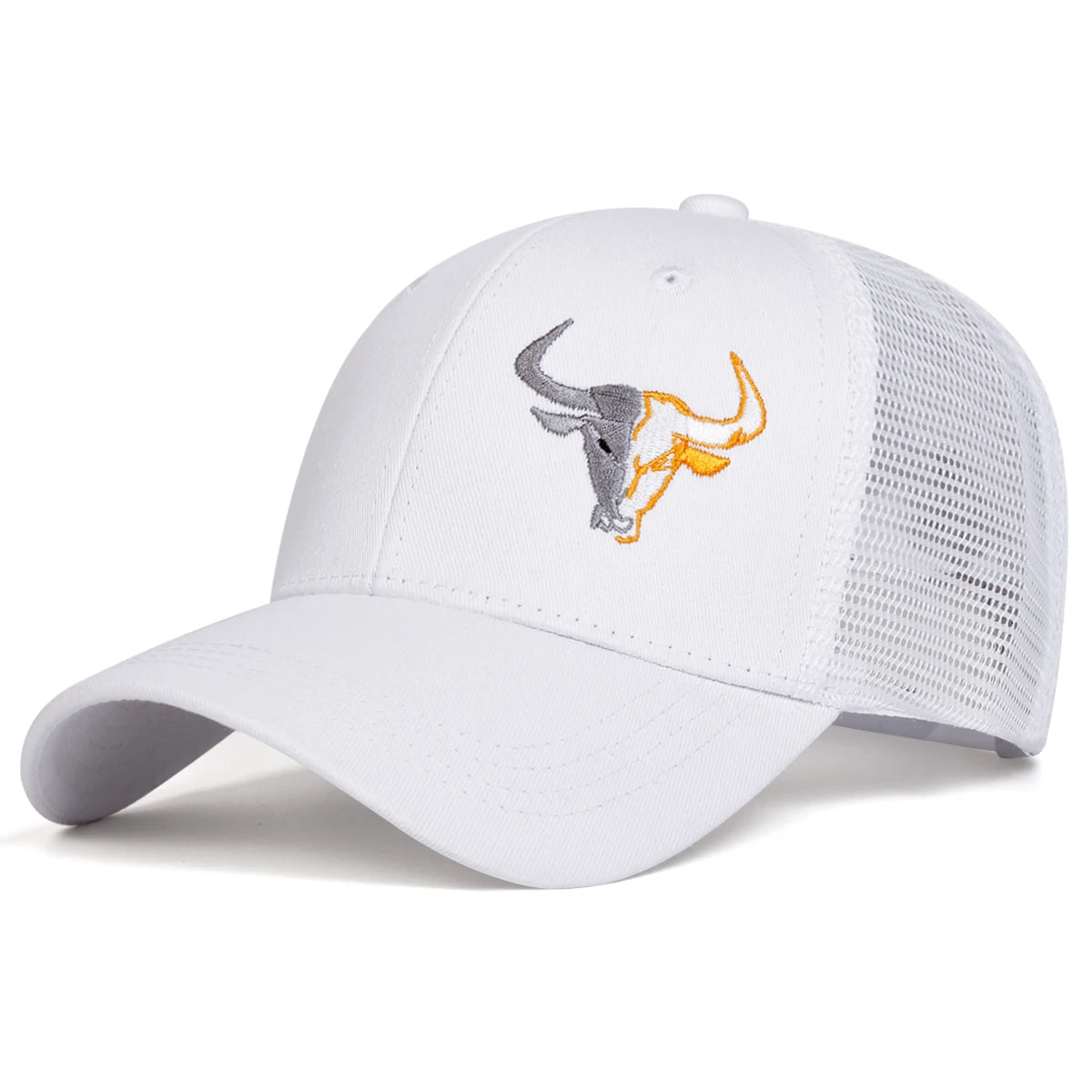 Unisex Ox Head Embroidery Baseball Net Caps