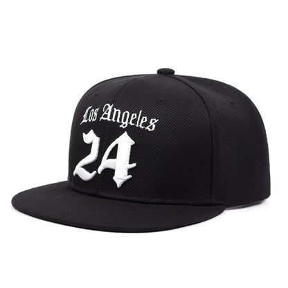 Los Angeles Letter Embroidered Flat Brim Baseball Hat