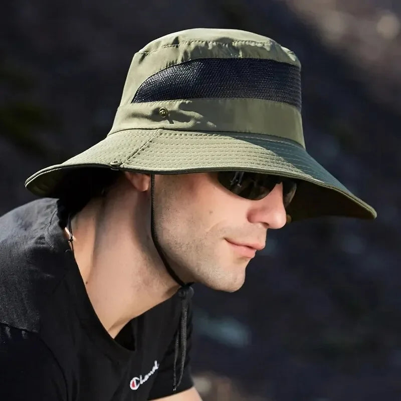 Summer Breathable Wide-Brim Outdoor Bucket Hat