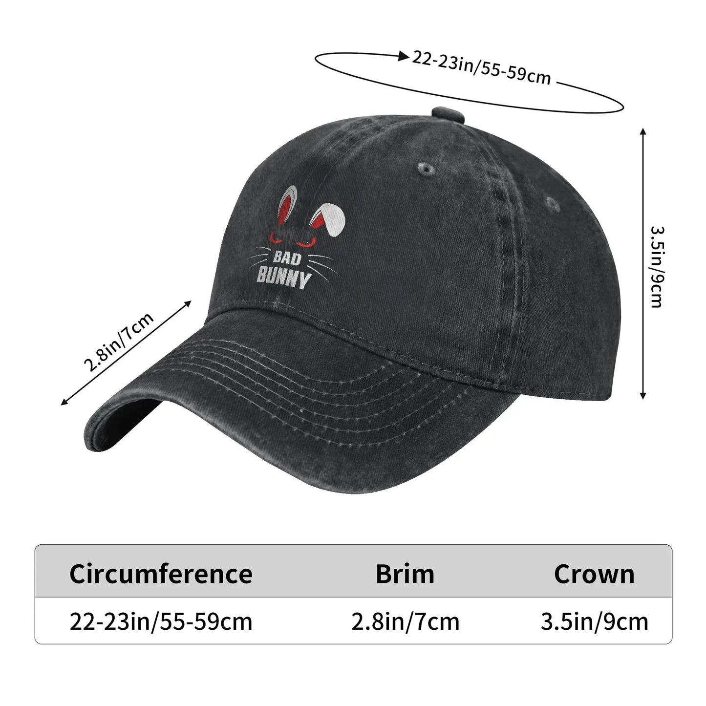 Bad Bunny Scary Rabbit Streetwear Baseball Cap