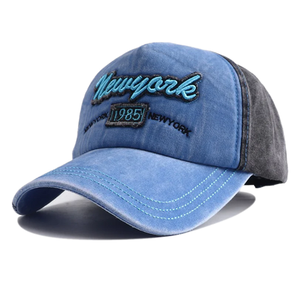 Washed Cotton Letter Snapback Cap