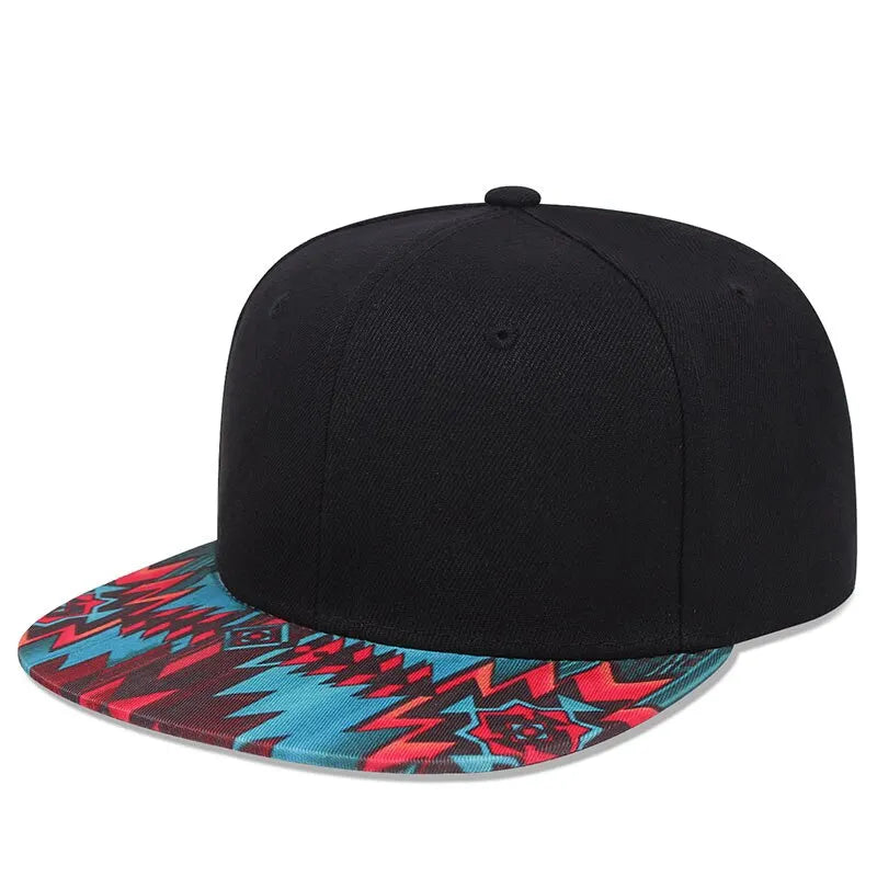 Unisex Flower Pattern Hip-hop Snapback Baseball Cap