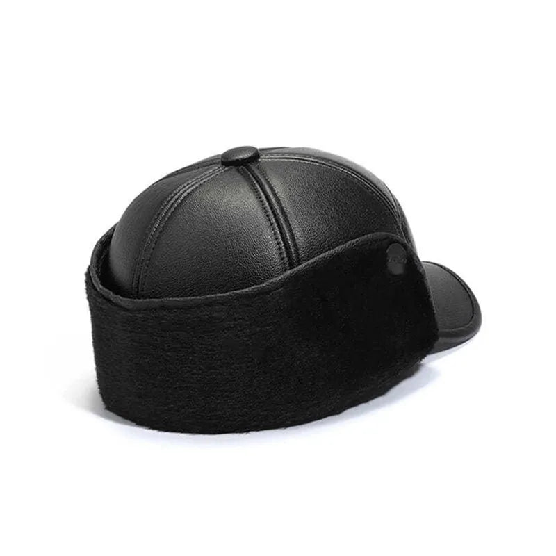 Men's PU Leather Warm Baseball Cap